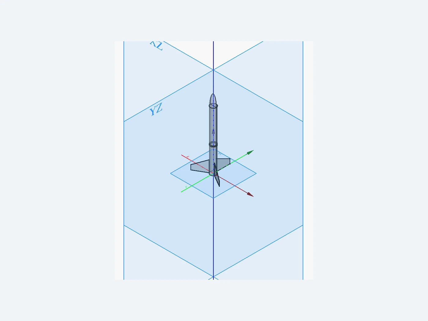 Compact rocket platform system model and control-surface concept in FreeCAD